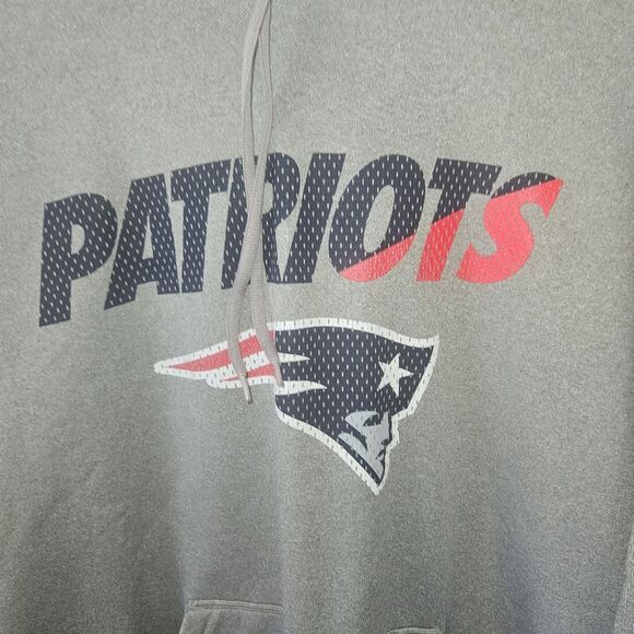 Nike Therma-fit Gray New England Patriots Logo NFL Hooded Sweatshirt- Size M - Picture 2 of 5